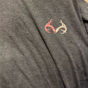 Realtree Gray Long Sleeve Tee with Pink and White Logo